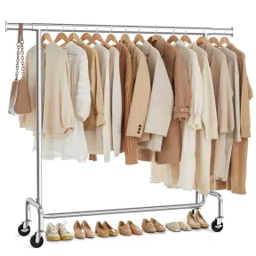 Burro de Ropa Extensible con Ruedas SONGMICS, 45 x (110-150) x 162,9 cm