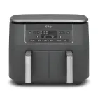 Freidora de Aire Ninja Doble, 7,6 L, 6 en 1, Gris Metalizado
