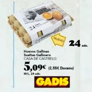 Huevos sueltos de gallinas CASA DE CASTRELO - 24 unidades