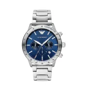 Reloj de acero plateado y azul marino - Emporio Armani
