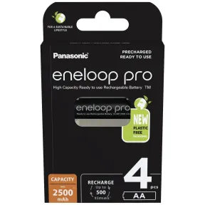 Pilas recargables Panasonic Eneloop Pro AA (4 unidades, 2500 mAh)