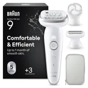 Depiladora Eléctrica Braun Silk·épil 9 para Mujer, Plata
