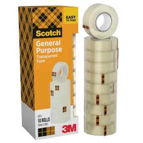 Cinta Adhesiva Transparente 15mm x 33m - 10 Rollos