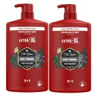 Old Spice Gel de Ducha y Champú 3 en 1 Wolfthorn, 2x1L
