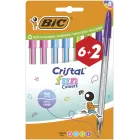 Bolígrafos de Colores Surtidos BIC Cristal Fun (Pack 8)