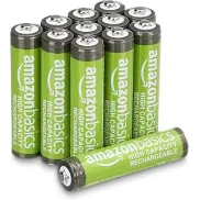 Pilas recargables AAA NiMH Amazon Basics, 850 mAh, 12 unidades
