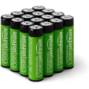 Pilas recargables AA NiMH Amazon Basics - 16 unidades, 2000 mAh