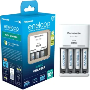 Cargador y 4 Pilas Recargables AAA Panasonic Eneloop a Precio Mínimo