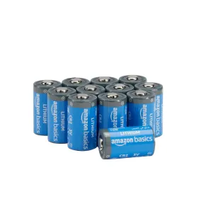Paquete de 12 pilas CR2 de litio de 800 mAh de Amazon Basics