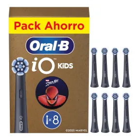 Recambios Oral-B iO Kids Spiderman para Niños +6 Años, 8 Pzas