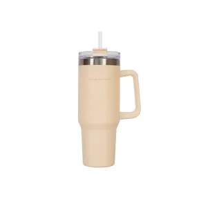 Flamingueo termo beige de acero inoxidable