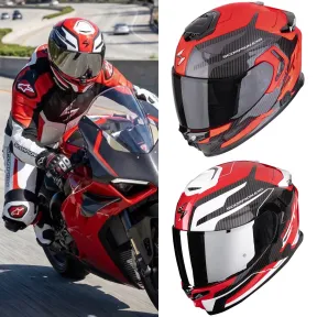 Casco SCORPION EXO GT SP Carbon Flex Rojo y Blanco ECE22.06