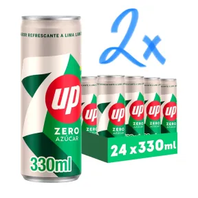 7 UP Zero Lima Limón 330ml - 48 latas sin azúcares