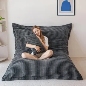 Puff XXL de Pana Suave, Cojín Grande con Funda Extraíble