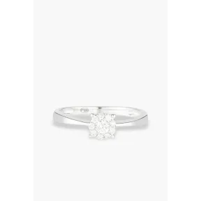 Anillo de Diamantes Lucia en Oro Blanco - Alianza Brillante