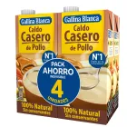 Caldo de Pollo 100% Natural Gallina Blanca - 1L (Paquete de 4)