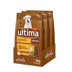 Pack de 3 kg de comida seca para perros Ultima Pequeño Adult