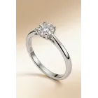 Anillo de diamante y oro blanco - Alianza Solitario