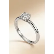Anillo de diamante y oro blanco - Alianza Solitario