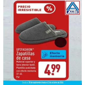 Zapatillas de casa con plantilla de memoria a 4,99€ (37-45)