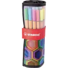 Estuche enrollable con 25 rotuladores STABILO point 88 ARTY