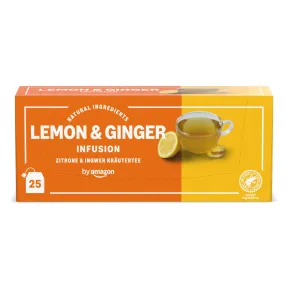 Infusión de Limón y Jengibre 25 Bolsitas - By Amazon