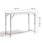 Mesa Multifuncional Plegable Portátil Blanca 122x60 cm