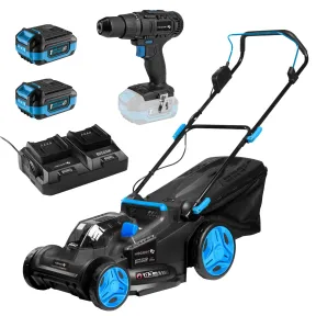 Cortacésped inalámbrico 43 cm y taladro atornillador 50 NM