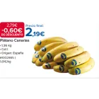Plátano de Canarias a 1,36 euros el kilo en Costco