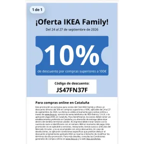 Descuento del 10% en compras de IKEA superiores a 100 €