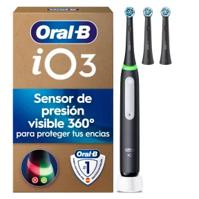 Cepillo Eléctrico Oral-B iO 3 Negro con 3 Cabezales