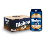 Mahou 0,0 Tostada Pack 12 Latas de 33cl, Cerveza Sin Alcohol