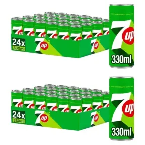 48 Latas de 7UP Original Lima Limón 330ml Refresco