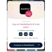 Super Saldo: 6% en MediaMarkt solo hoy con Waylet.