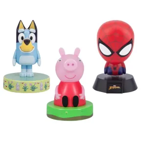 Figura luminosa de Peppa Pig, Spiderman y Bluey