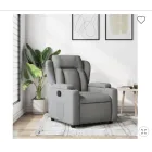 Sillón reclinable gris oscuro de tela vidaXL