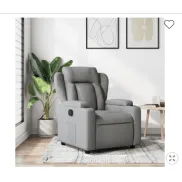 Sillón reclinable gris oscuro de tela vidaXL