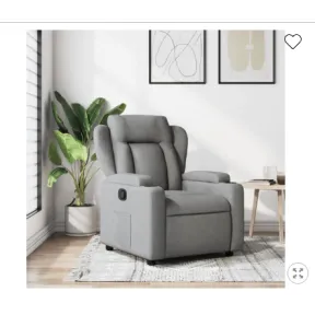 Sillón reclinable gris oscuro de tela vidaXL