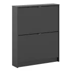 Armario Zapatero Negro Mate de Aluminio Tvilum
