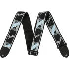 Correa de guitarra Fender Monogram, negra y azul, 2"