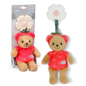 Peluche Teddy Oso Fresa 18 cm con mordedor y sonajero