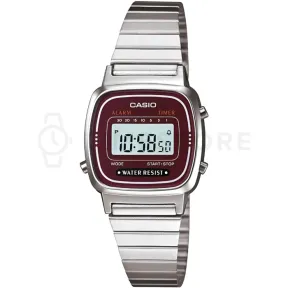 Reloj Retro Casio Vintage para Mujer con Detalles Rojos