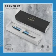 Bolígrafo Parker IM Premium azul-gris con estuche regalo.