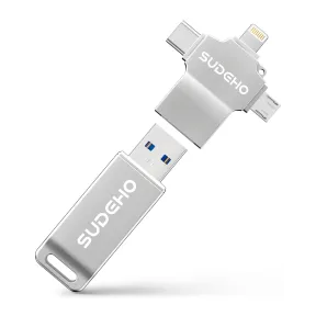 Memoria USB 128 GB 4 en 1 para iPhone y Android SUDEHO