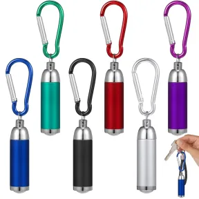 Linternas LED de aleación de aluminio con mosquetón – 12 unidades