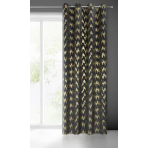 Cortina de Terciopelo Negro con Lentejuelas Doradas Eurofirany