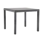 Mesa de bistró cuadrada Balsario, 90x90 cm, gris ratán