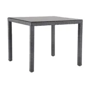 Mesa de bistró cuadrada Balsario, 90x90 cm, gris ratán