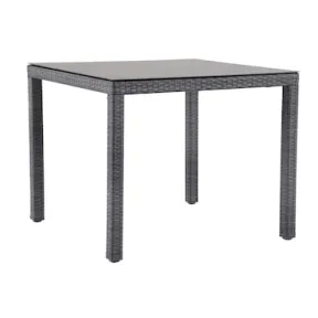 Mesa de bistró cuadrada Balsario, 90x90 cm, gris ratán