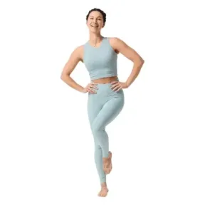 Mujer Leggings Azul Grisáceo para Yoga y Pilates